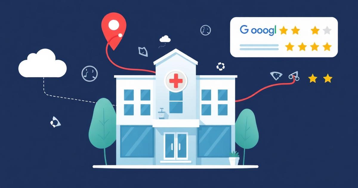 Clínica médica con resultados de búsqueda Google y reseñas de pacientes