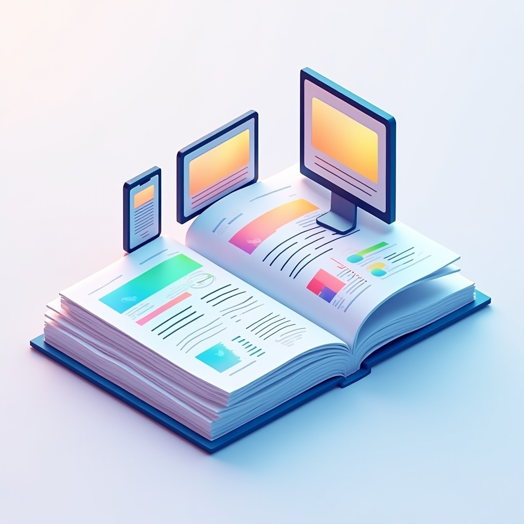 ¿Qué es el diseño web responsive (adaptativo)? Guía completa 1 Libro abierto con dispositivos digitales.